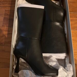 Charles & Keith Black Heeled Boots